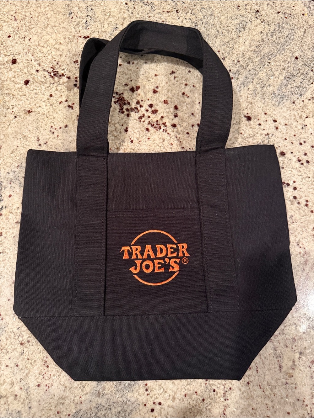 Trader Joe's Black Canvas Tote with Orange Logo